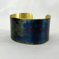 Custom Brass Cuff with Torch Blue Patina