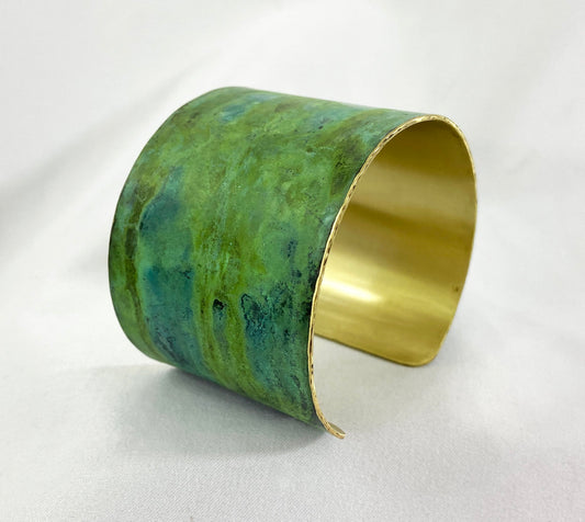 Brass Cuff with Tiffany Patina