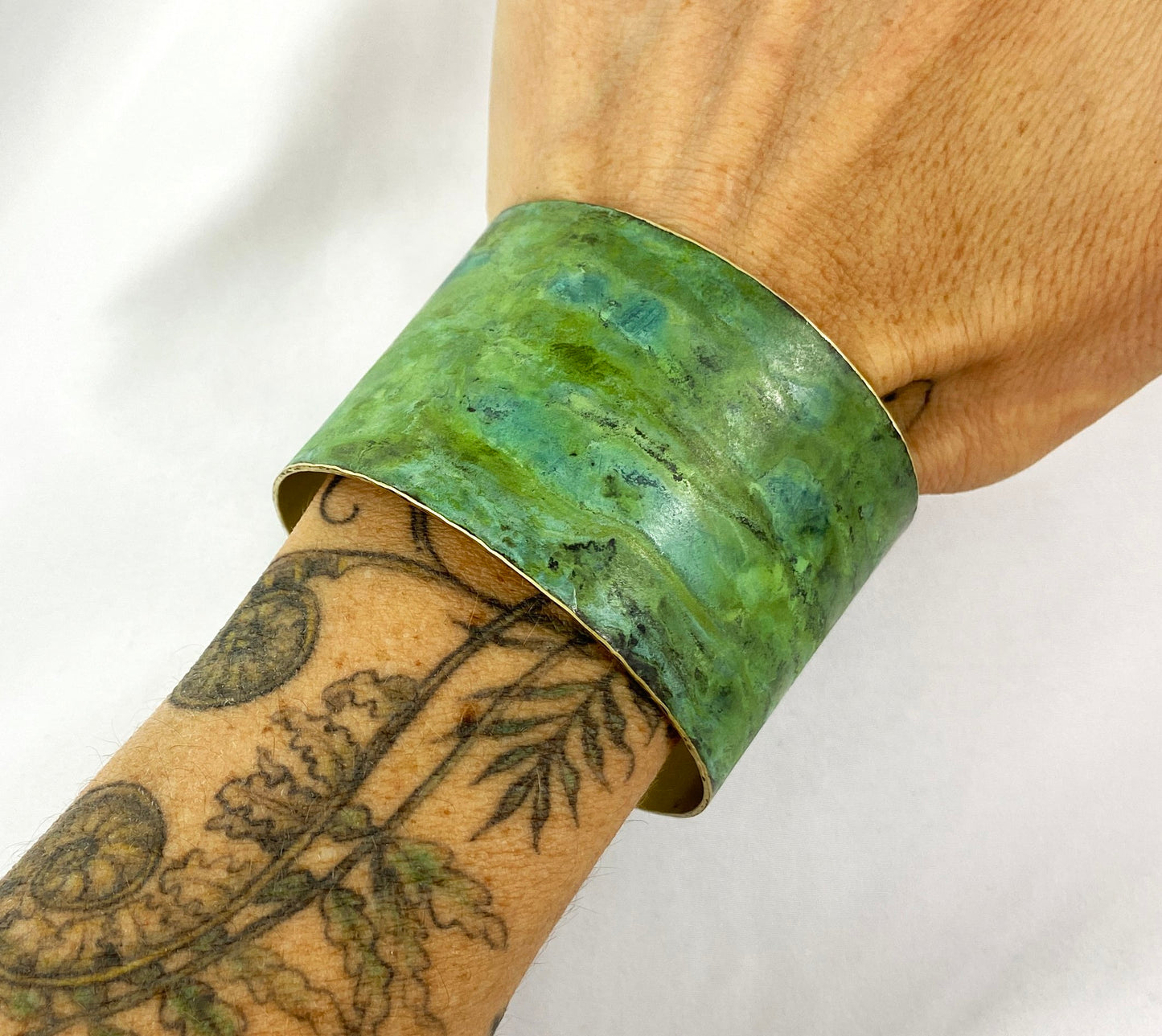 Brass Cuff with Tiffany Patina