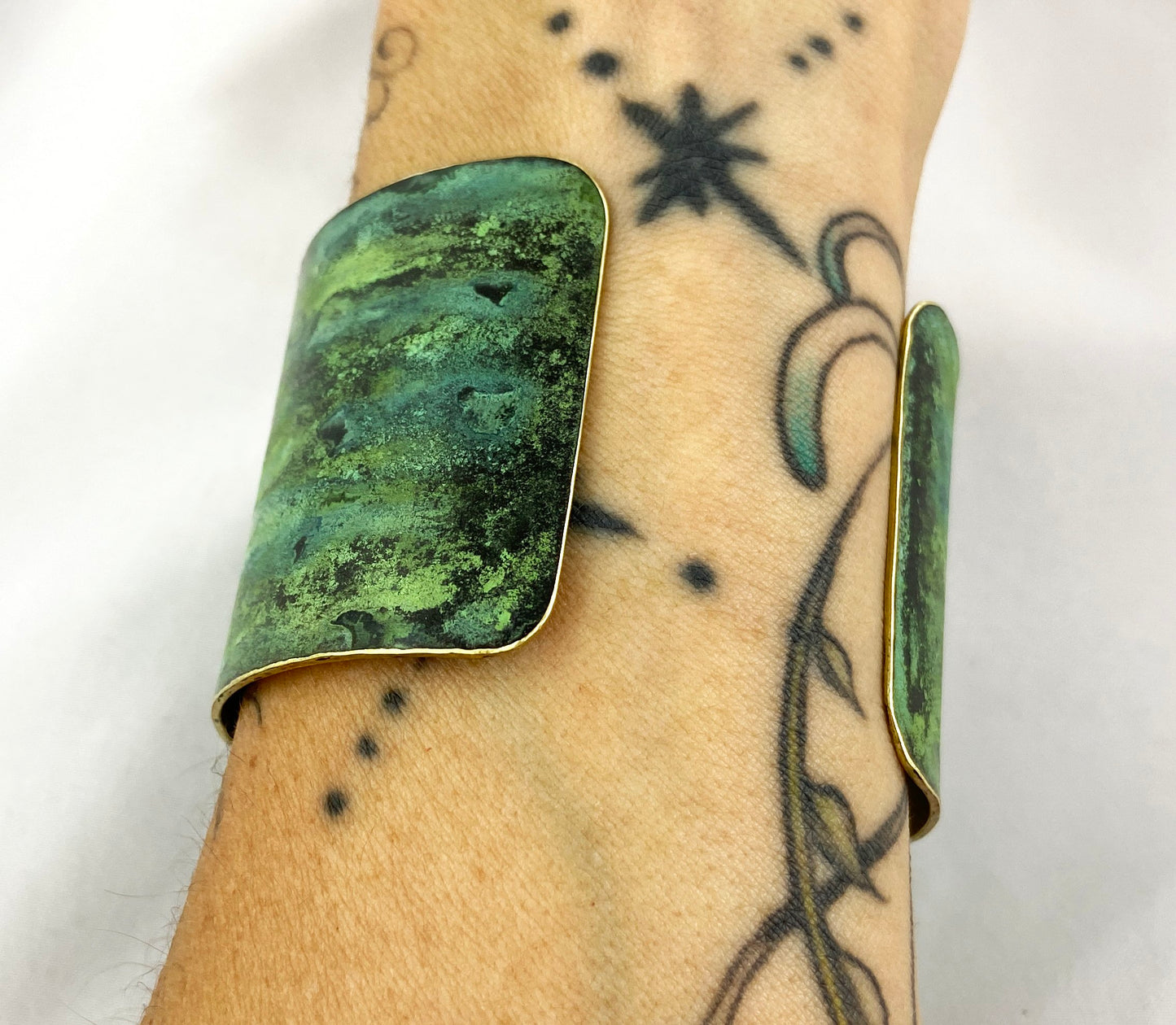 Brass Cuff with Tiffany Patina