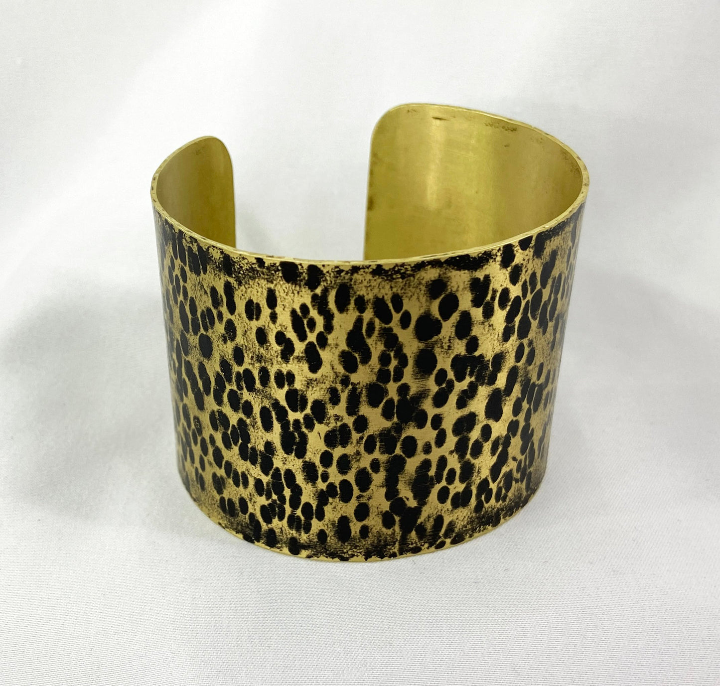 Hammered Ball Peen Antiqued Brass Cuff Bracelet