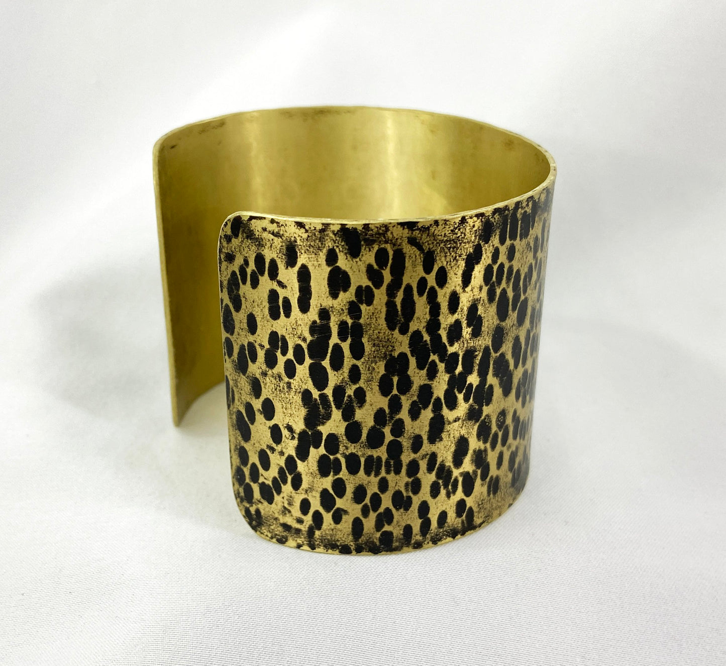 Hammered Ball Peen Antiqued Brass Cuff Bracelet