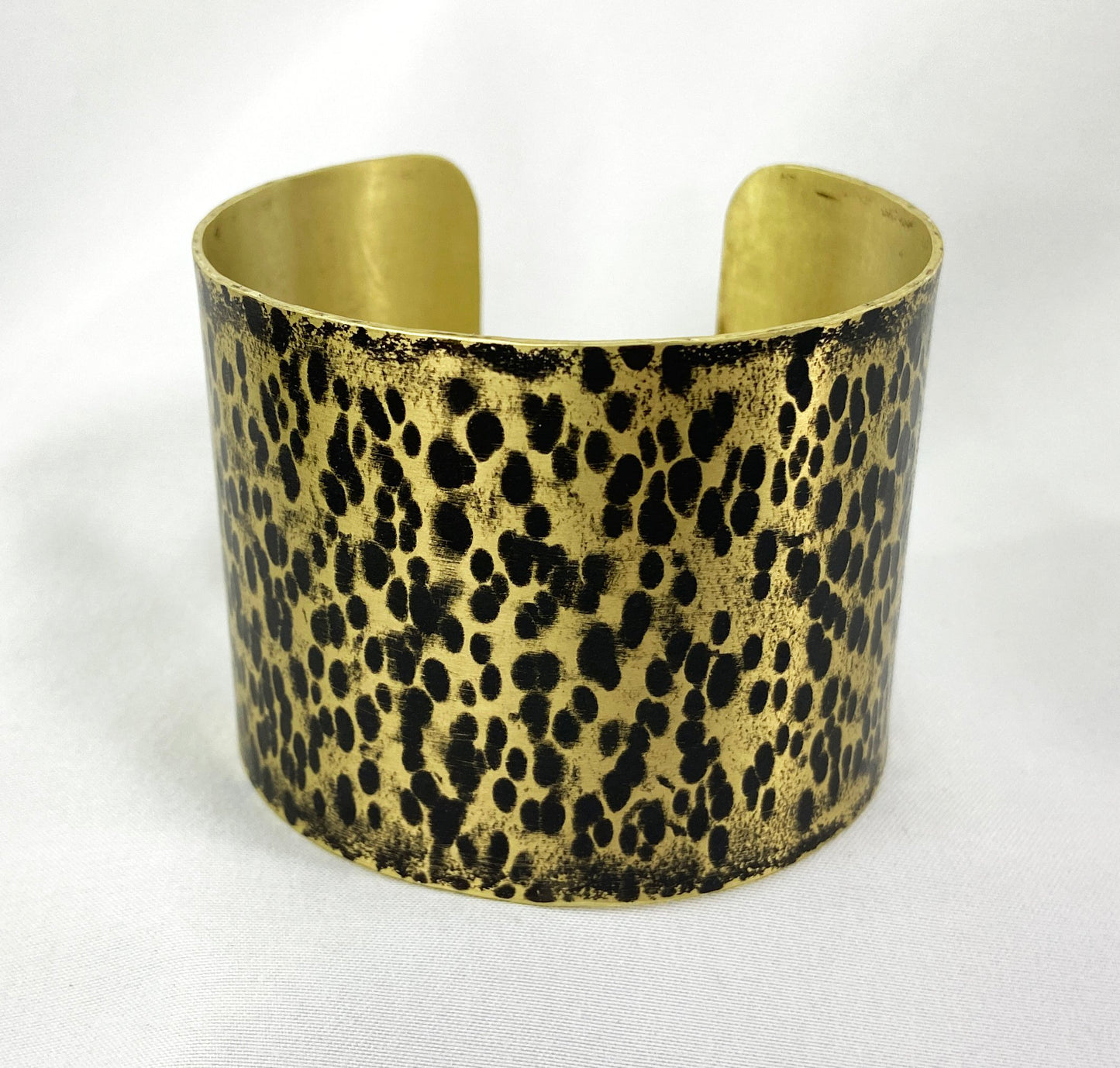 Hammered Ball Peen Antiqued Brass Cuff Bracelet