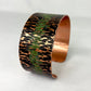 Hammered Cross Peen Copper Cuff with Antique and Green