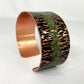 Hammered Cross Peen Copper Cuff with Antique and Green