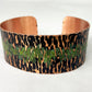 Hammered Cross Peen Copper Cuff with Antique and Green