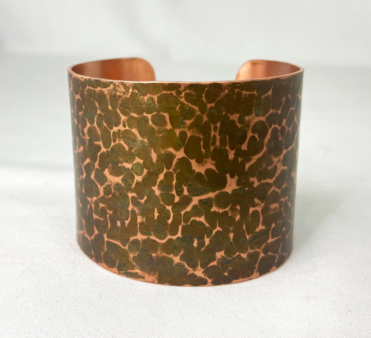 Hammered Copper Cuff Bracelet with Brown patina