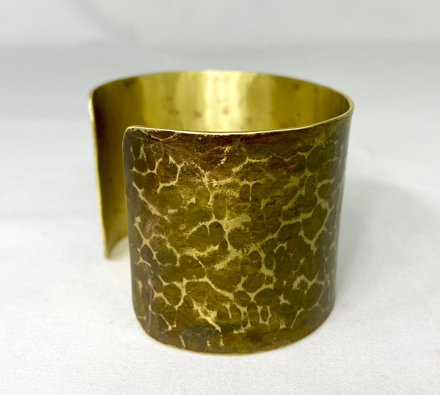 Hammered Brass Cuff with Brown Patina