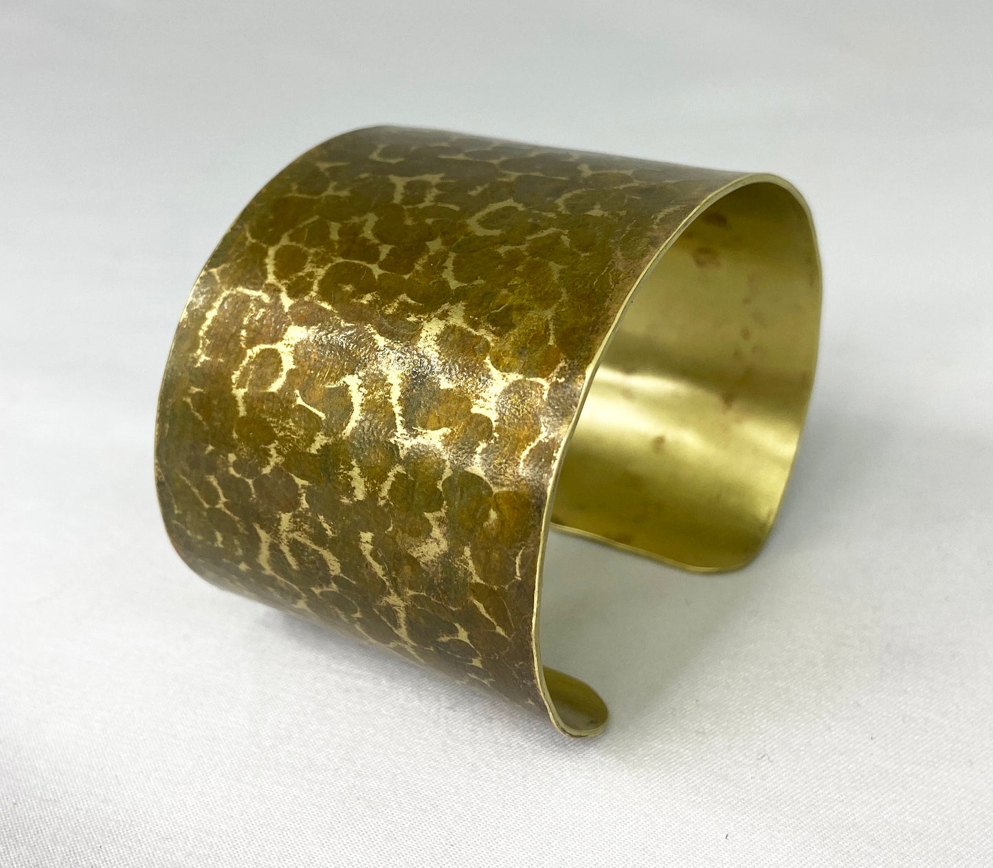 Hammered Brass Cuff with Brown Patina