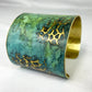 Custom Hammered Brass Green or Tiffany Cuff
