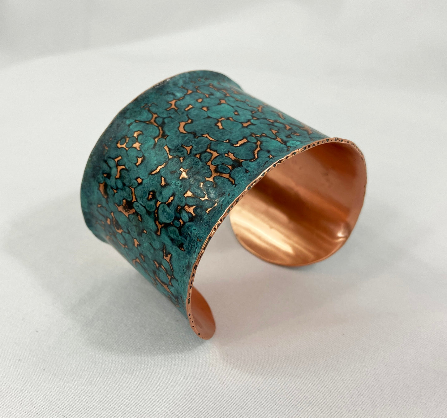 Hammered Copper Cuff Bracelet with Cupric Patina