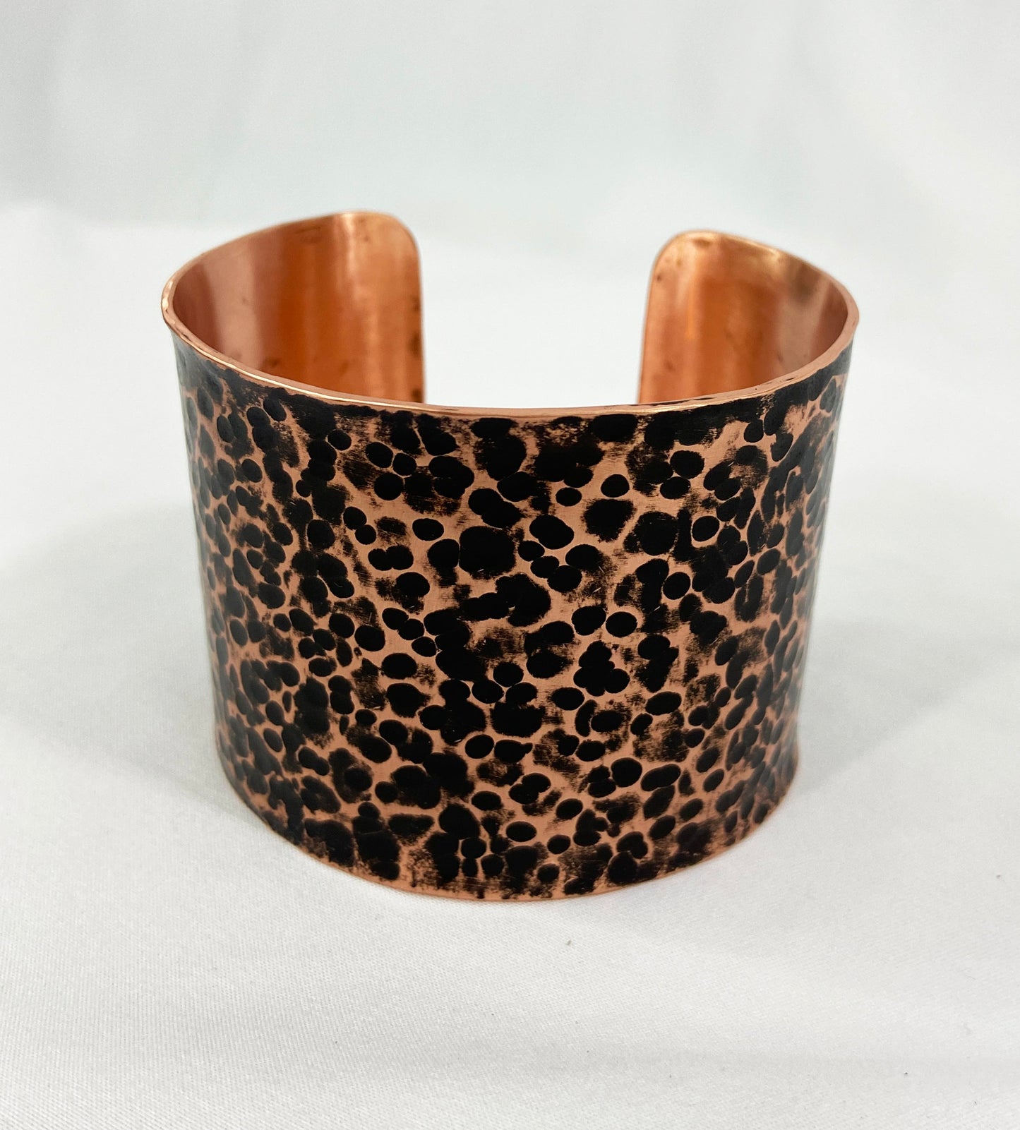 Hammered Copper Cuff Bracelet with Antique Patina/Ball Peen pattern